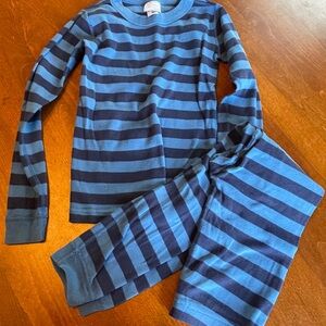 Hanna Anderson Striped Blue Kids Pajamas 100% cotton